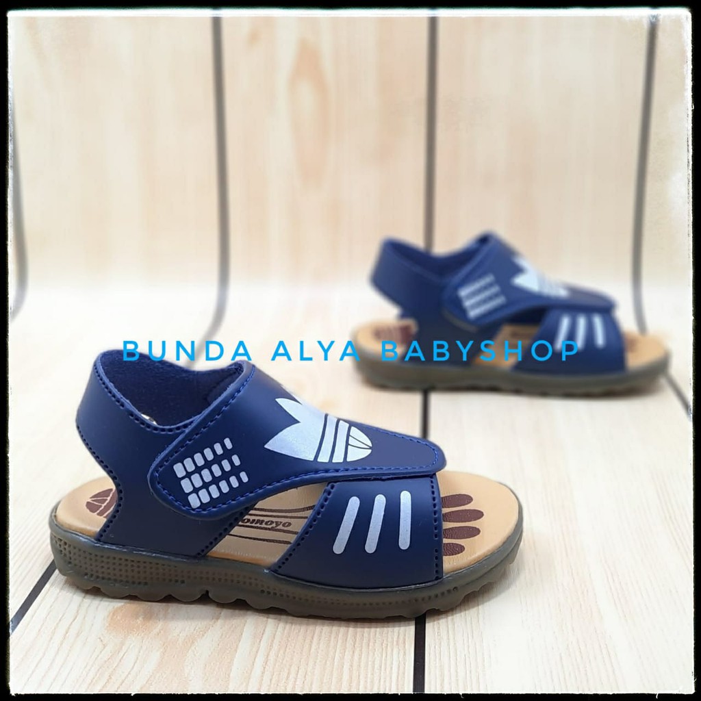 Sendal Anak Laki Laki Usia 8 Bulan 1 Tahun Karet NAVY - Sepatu Sandal Gunung Anak Cowok AntiLicin Size 22 - 24 Alas Karet