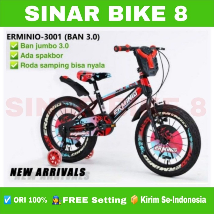 Sepeda Anak Laki Ukuran 12 16 18 Inch BMX ERMINIO 3001 Ban Jumbo