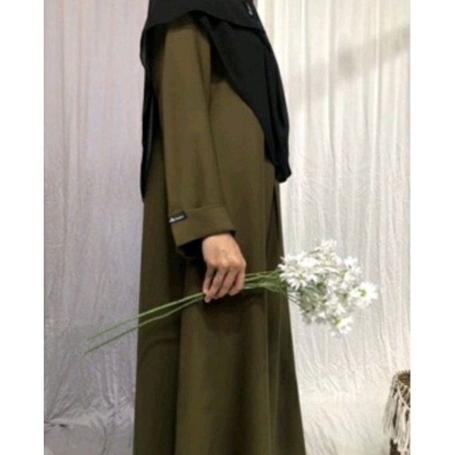 Gamis abaya turkey polos hitam wanita busui simpel terbaru cantik