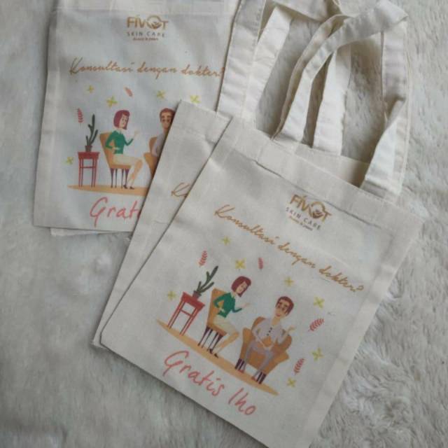 Tas blacu custom 25x35 sablon Sublim( digital print full warna)/totebag custom