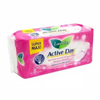 PEMBALUT WANITA SIANG LAURIER ACTIVE DAY SUPER MAXI 8S