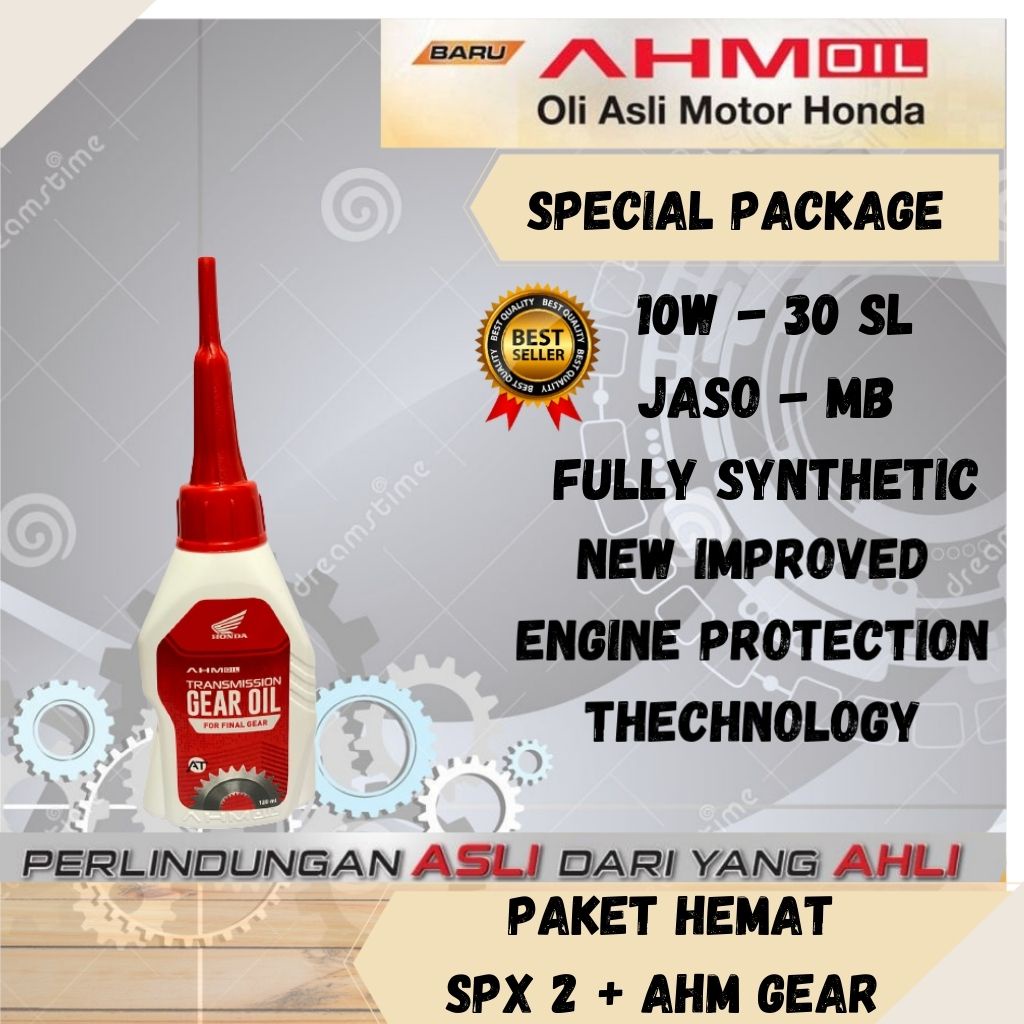 PAKET HEMAT OLI AHM OIL SPX 2 10W-30 SL JASO-MB FULLY SYNTHETIC OLI MATIC SPX2  800 ML FULL SINTETIS ORIGINAL