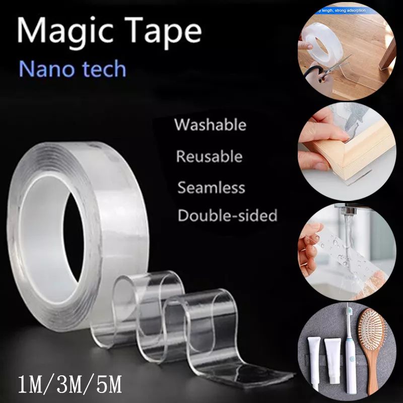 

Isolasi Nano Double Tape Serbaguna Elastis Bening Dinding Lakban Lem Super Kuat