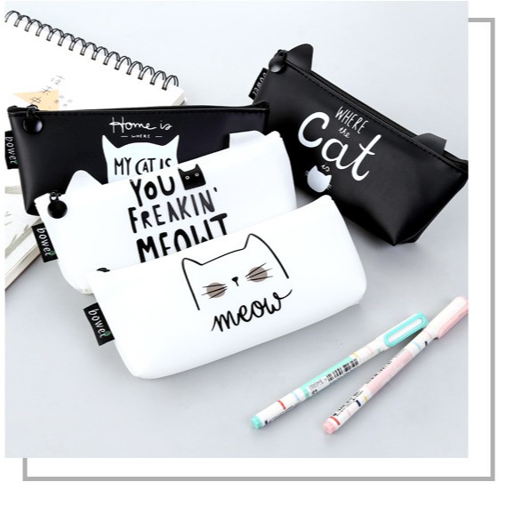 

Pencil Case Kotak Pensil Silicon Cat Tas Kosmetik