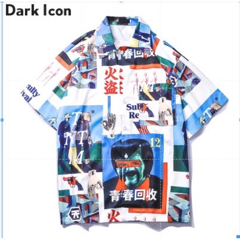 KEMEJA IMPORT PRIA ASIA KOREA JEPANG ORIGINAL HIP HOP S-2XL HN72