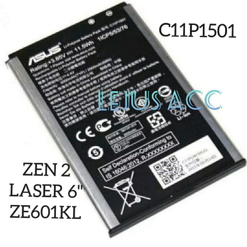 Baterai Batre Battery Asus Zenfone 2 Laser 6" ZE601KL C11P1501