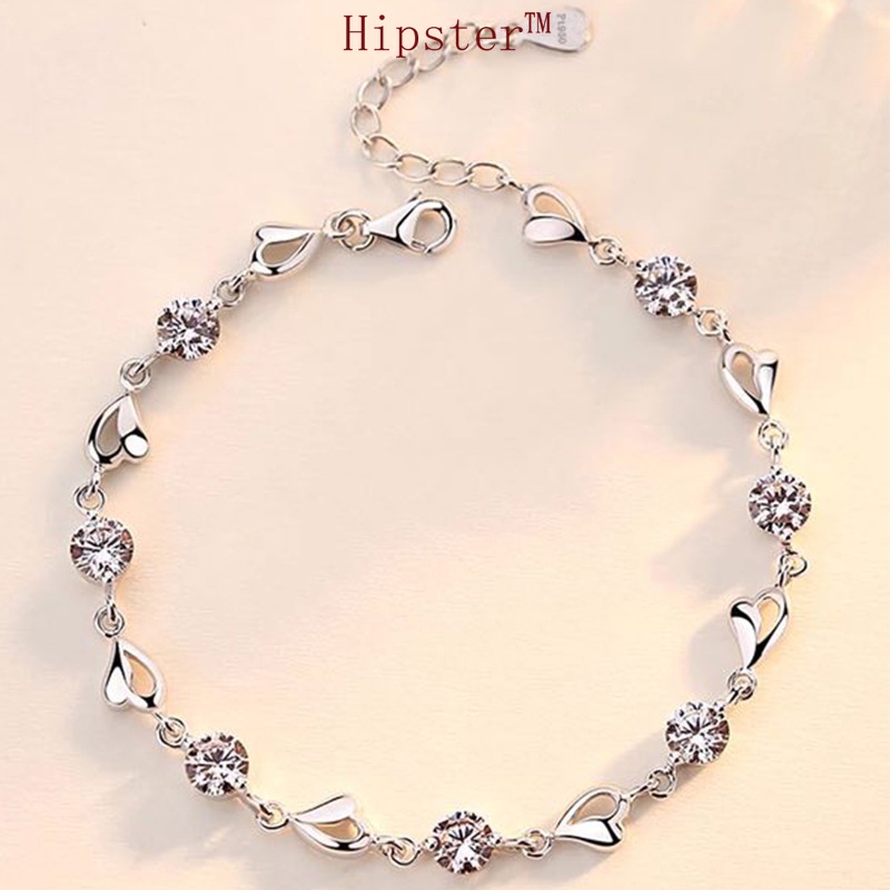 Fashion Elegant Platinum Diamond Simple and Light Luxury Bracelet