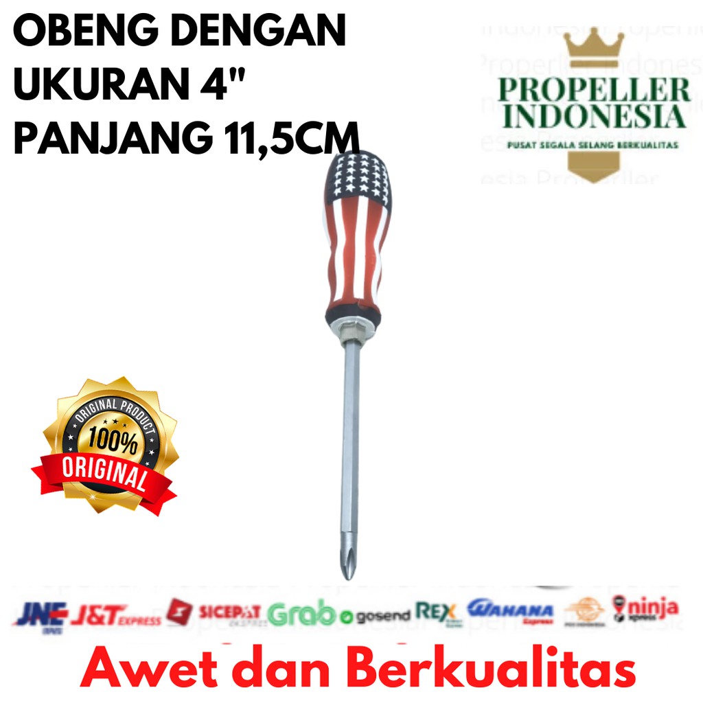 Obeng Bolak Balik Model Amerika Plus Minus Kembang 2in1Murah