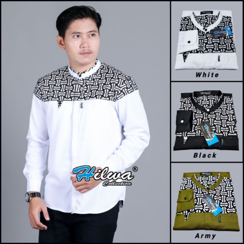 Jual Kemeja Baju Koko Pria Dewasa Lengan Panjang Original Hilwa