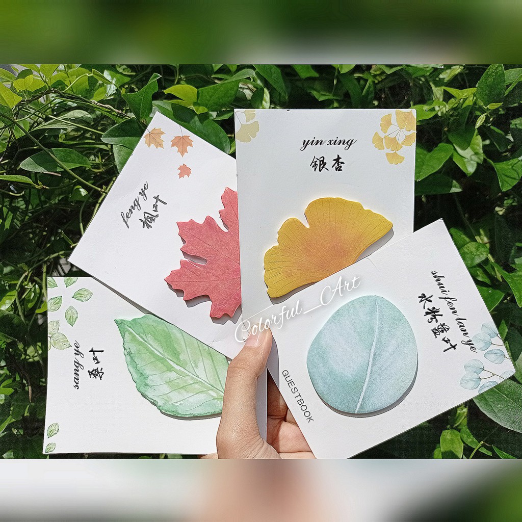 

STICKY NOTES MOTIF DAUN LEAF / STICKY MEMO / STATIONERY / KEBUTUHAN TULIS MENULIS /