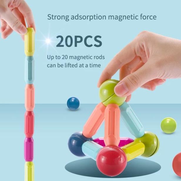 Magnetic Building Stick Rods And Ball Toys, Mainan Magnetic Stick Ball