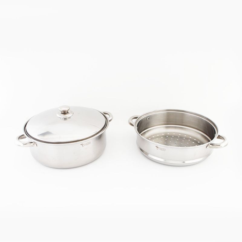 Golden Flying Fish Steamer Set Stainless Steel 2 susun 26 cm Tutup Stainless