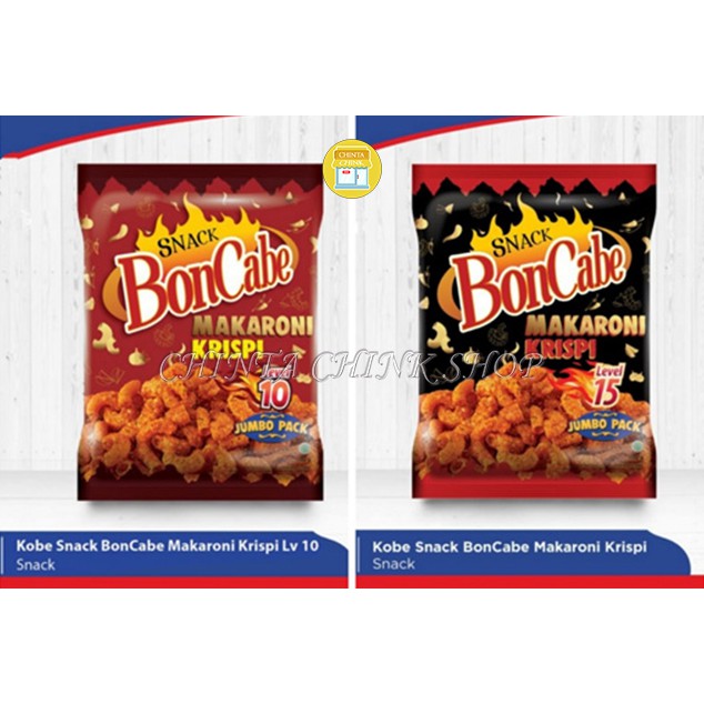 

BonCabe Snack Makaroni Krispi Level 10 & Level 15 Kemasan Bungkus 30g