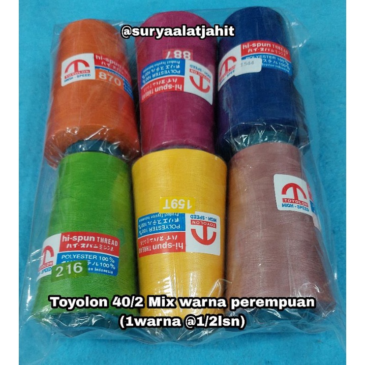 🅱️Benang Toyolon 40/2 5000y (1wrn@1/2lsn) =rp.76.500/6pcs