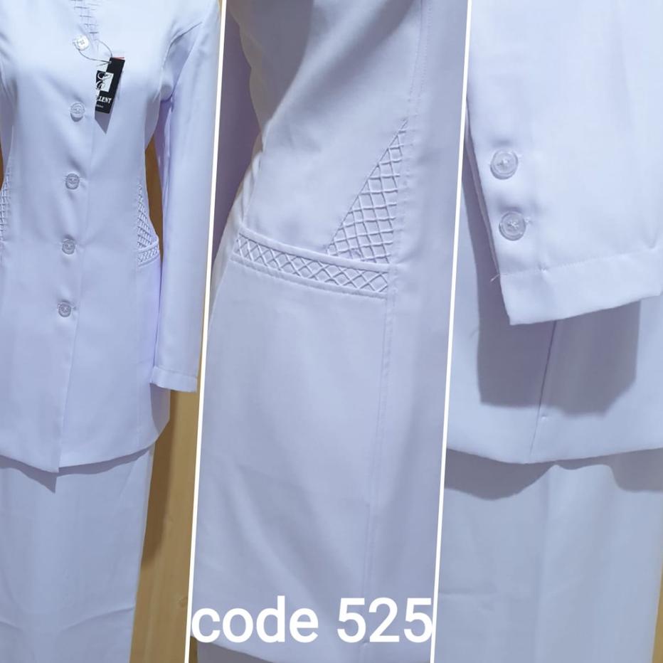 Harga Murah.. Blazer Wanita Putih Set Celana Baju Seragam Dinas Wanita Putih Set Rok A Seragam PNS A