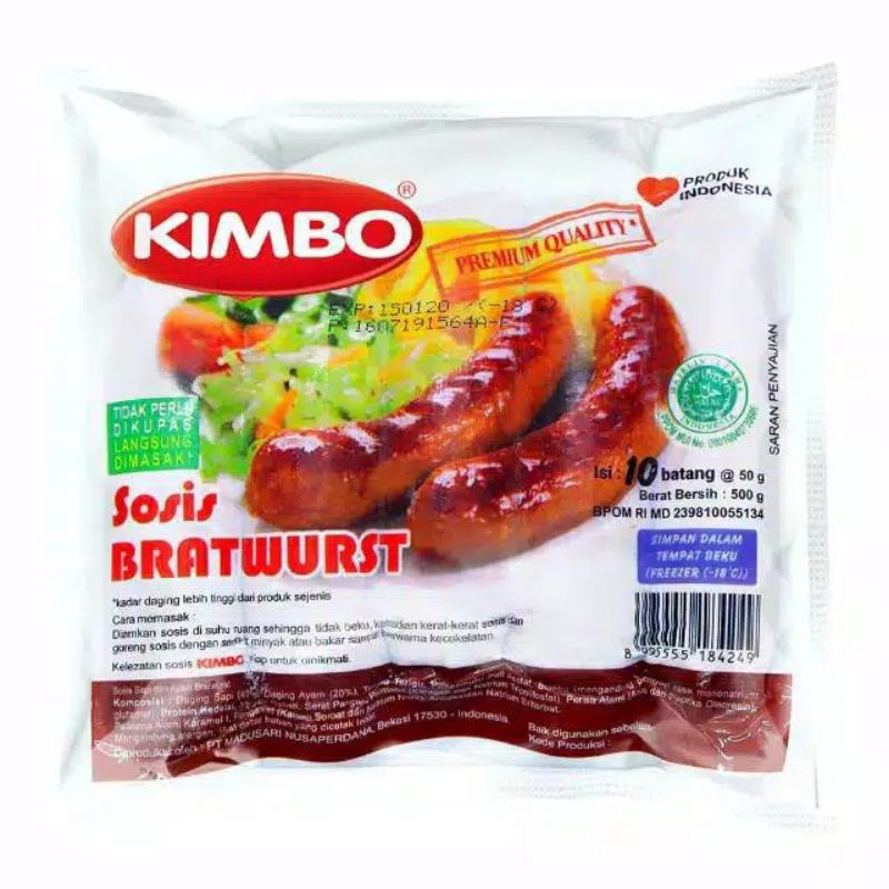 Sosis Kimbo Original Bratwurst 10pcs/Kimbo Keju