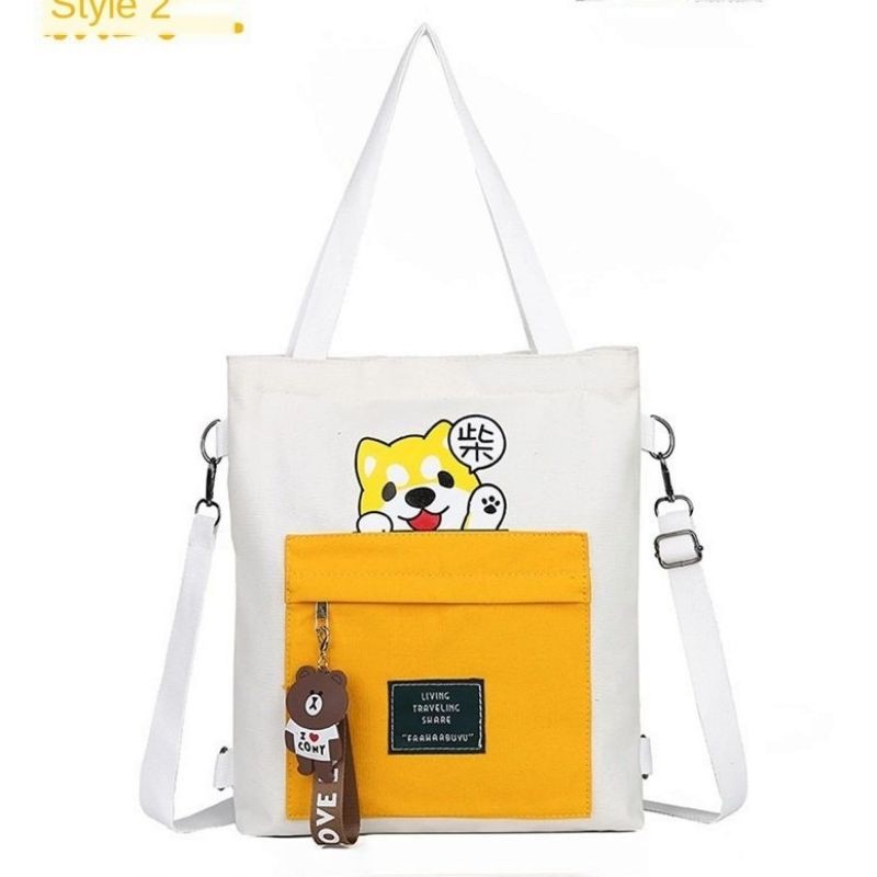 Sling Bag Wanita Saffron Tote Bag Wanita / Ransel Kucing Lucu 2in1 Korea Girl Fashion