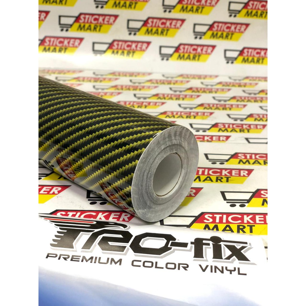 Skotlet Carbon Murah 7D lemon kuning glossy stiker panel motor mobil