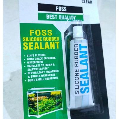 LEM KACA LEM FOSS SILICONE RUBBER SEALANT 30 gram -- Lem kaca Aquarium Aquascape