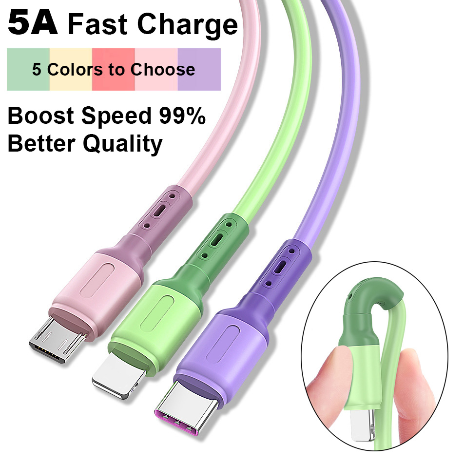 Kabel data / Fast Charging Micro USB / Type C Untuk Apple / Android