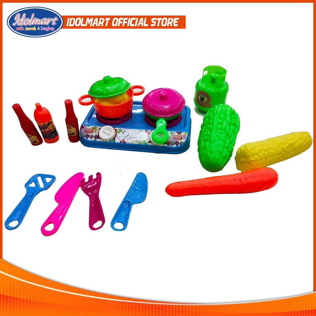 IDOLAKU Mainan Anak Masak Masakan Kantong - Cooking Set - Kitchen Set