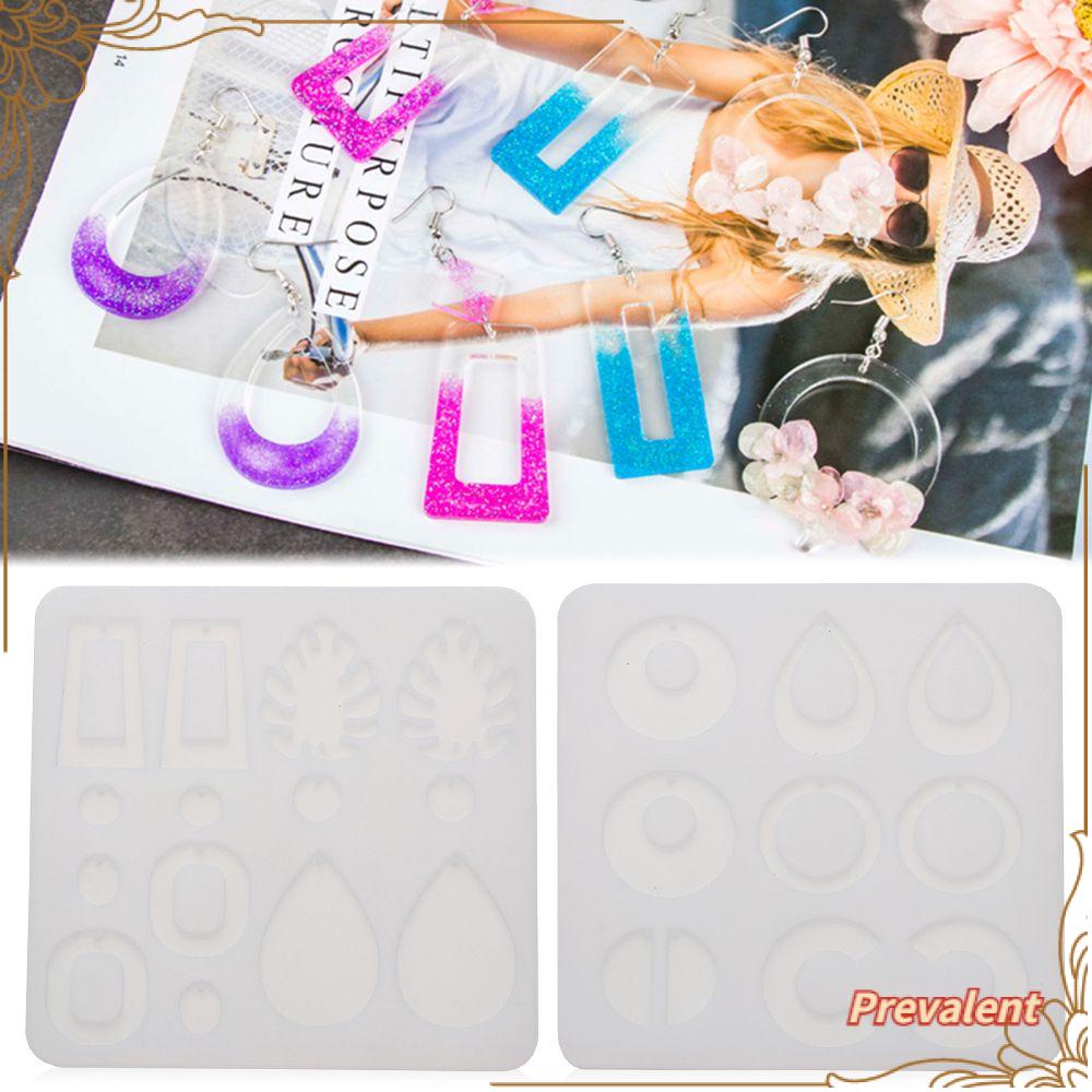 1 / 3PCS Cetakan Resin Epoksi Kristal UV Handmade Bahan Silikon Untuk Anting