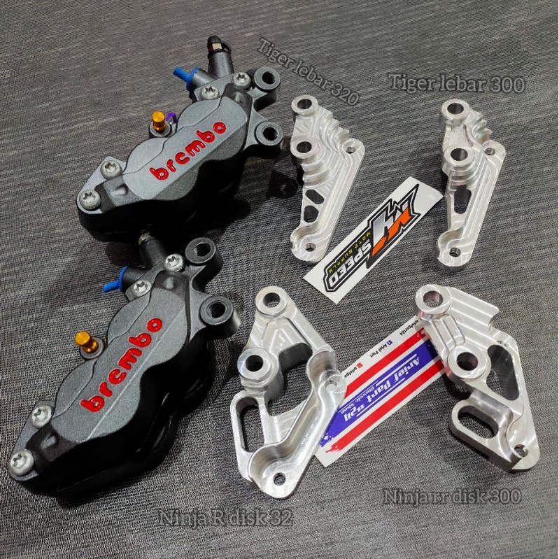 pangkon kaliper Brembo Nissin 4piston axial kaliper Brembo set pangkon cnc PNP ninja Megapro Tiger