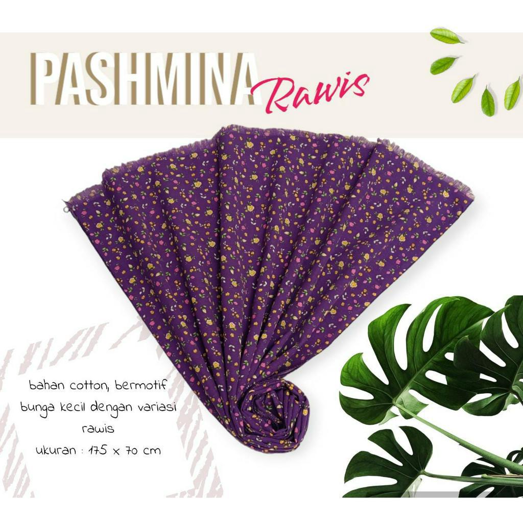 Hijab Pashmina bahan Cotton Voal 170cm x 70cm / Kerudung Rawis Pompom Tassel