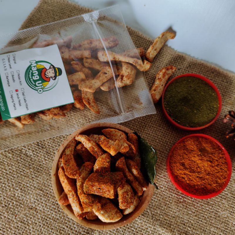 

Basreng Stik 100gr Bakso Goreng Pedas Daun Jeruk