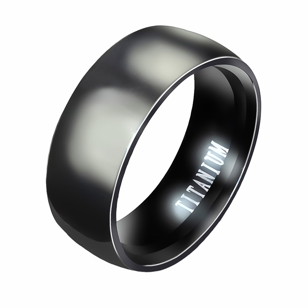 Hu Hu Hu Hu Hu Alat Bantu Pasang Kacamata♡ Cincin Lebar Bahan Titanium Steel Warna Polos Untuk Pria