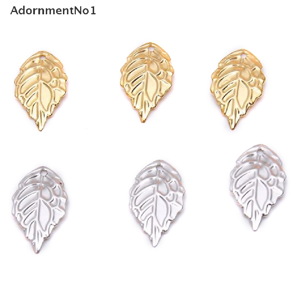 (AdornmentNo1) 100pcs / Set Liontin Daun Hollow Untuk Membuat Perhiasan DIY