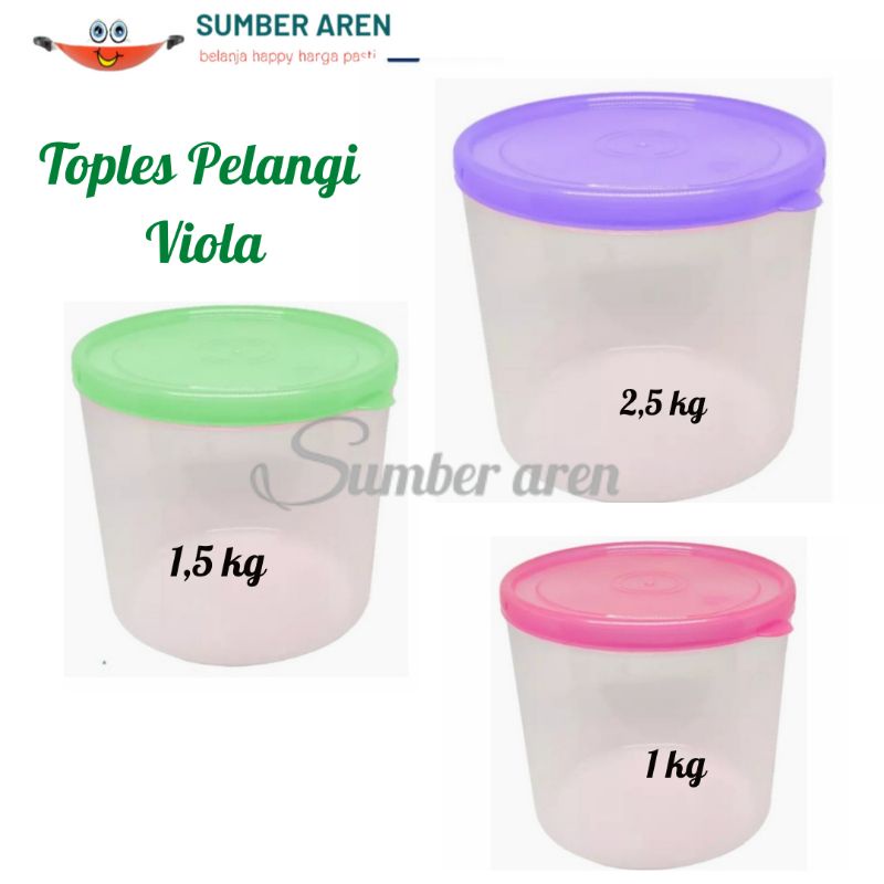 Toples Plastik Viola Toples Pelangi Toples Bulat Serbaguna