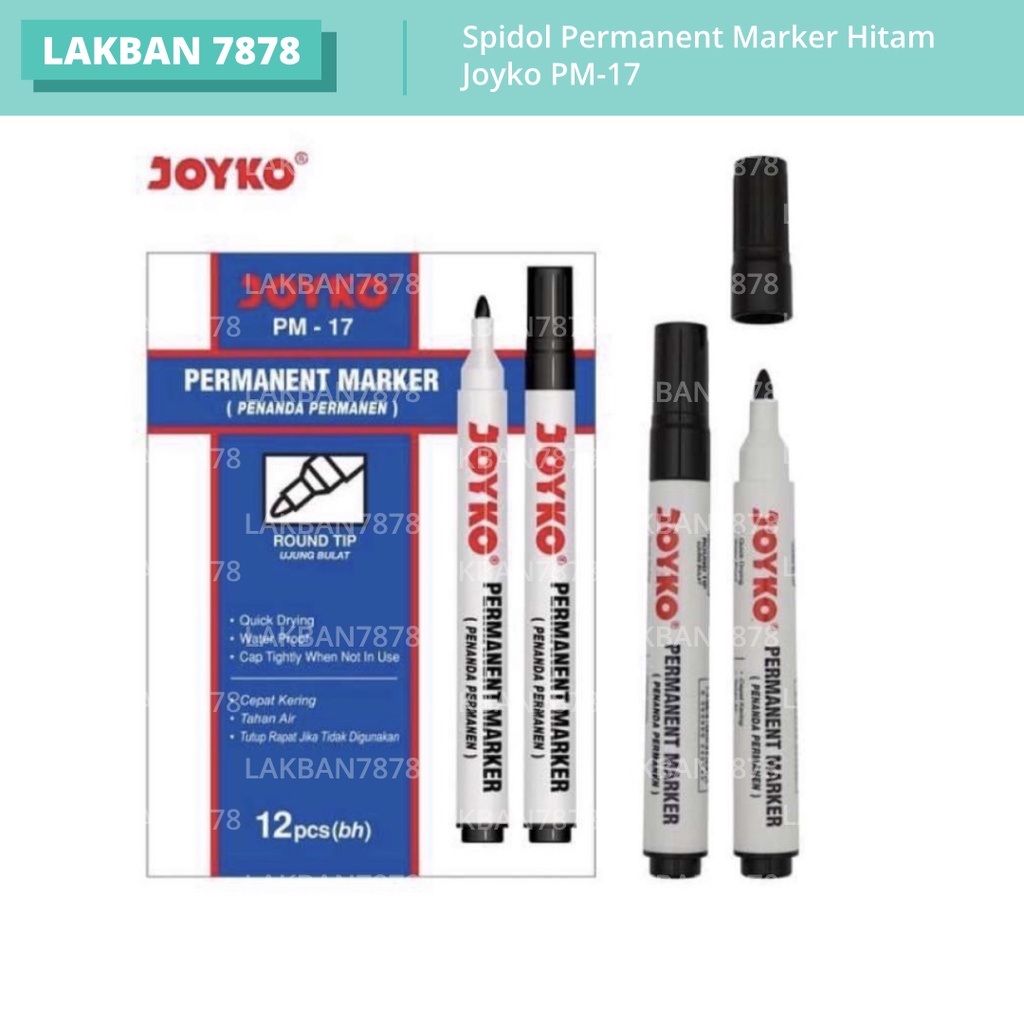 

Spidol Permanent Marker Hitam Joyko PM-17