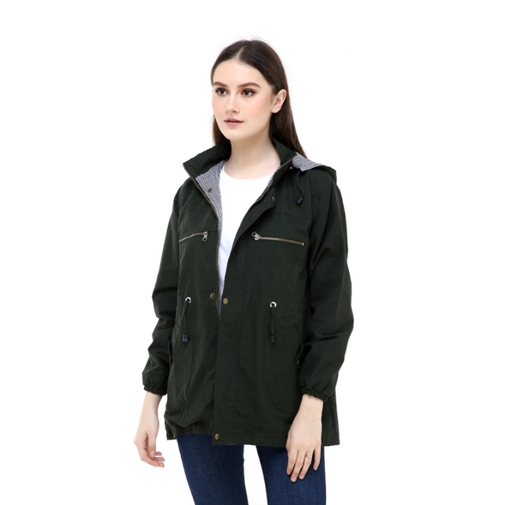 Marlin Store Jaket Wanita Big Size Jumbo Bahan Kanvas Premium Size L - XL - XXL -  XXXL -  XXXXL