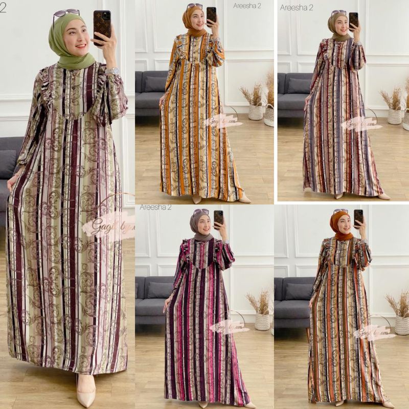 READY..Areesha Dress Gagil by Ova Gamis Muslim Original Busui