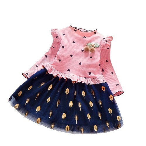 LittleAaron DRESS IMPORT LOVE BOLTZ PJG EBV Baju Dress Anak Perempuan Import