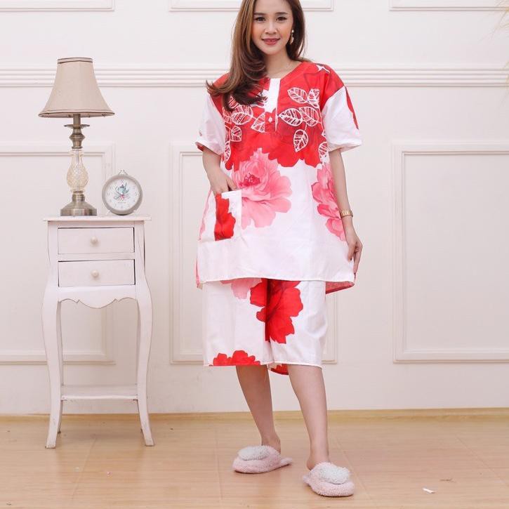 Tren Kekinian.. FULAIZAH BATIK - SETELAN KULOT JUMBO KARAKTER KATUN KANCING DEPAN BUSUI BUMIL MURAH