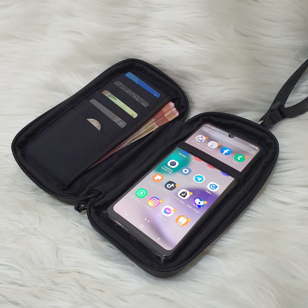 DG2W Waterproof Anti Air Tas Dompet Hanging Phone Sako Wallet Gantung Kalung Leher Selempang Hp Kartu Kunci Hape Dan Uang Pria Wanita Serbaguna Cowok Cewek Terbaru Kekinian Fz