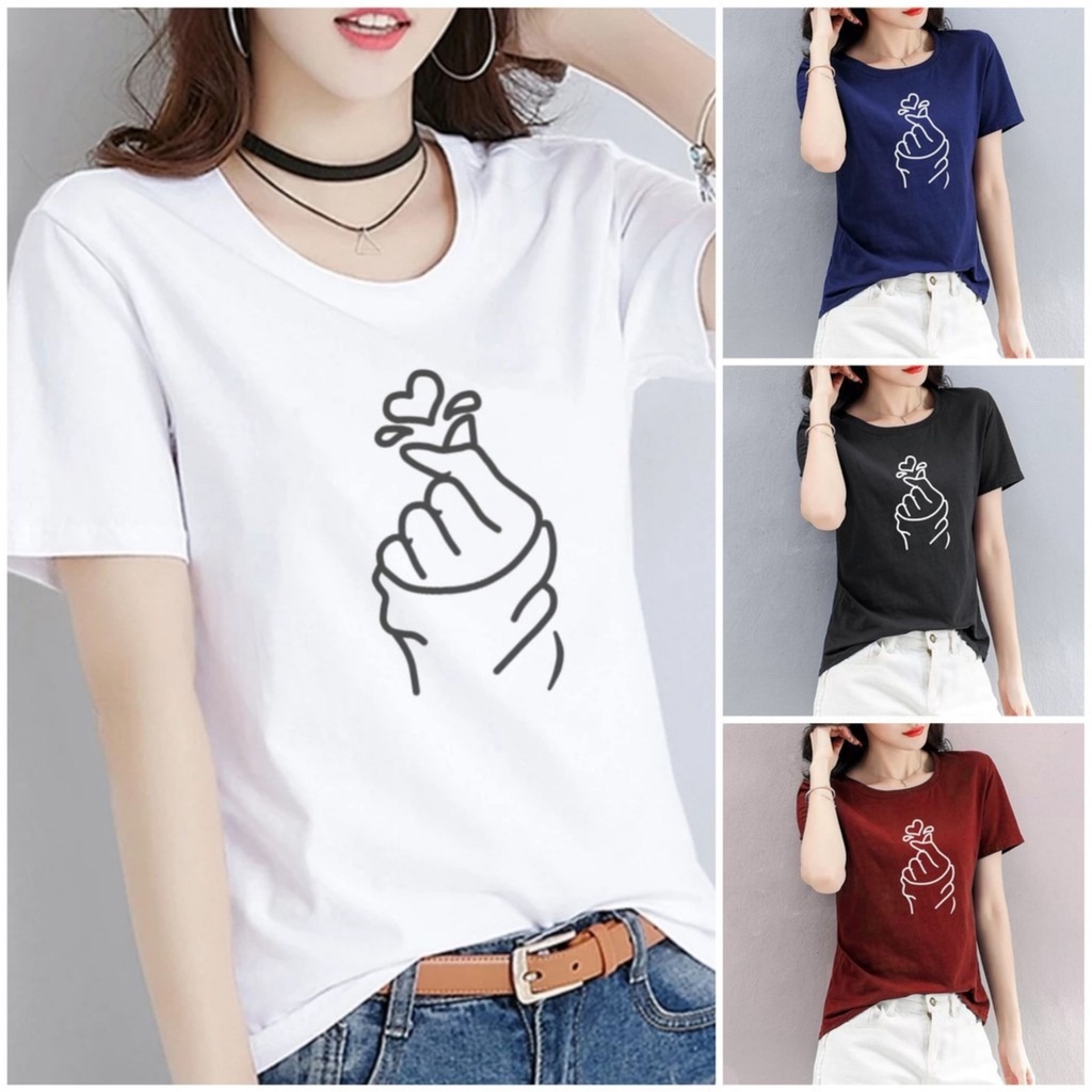 Kaos Wanita Korean Love Baru / Tshirt Combed 30s Wanita / Tumblr Tee / Atasan Baju Lengan Pendek