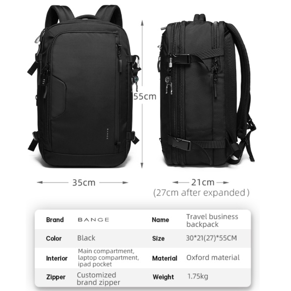 Tas Bange BG22039 Backpack Ransel Laptop 17&quot; Inch Expandable Travel