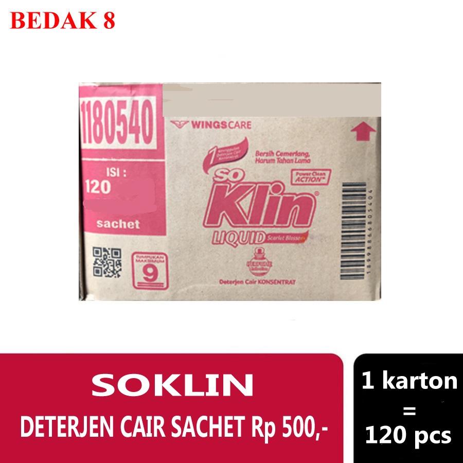 Soklin Deterjen Cair Sachet/ So Klin Liquid Detergent  Sachet Rp 500,-