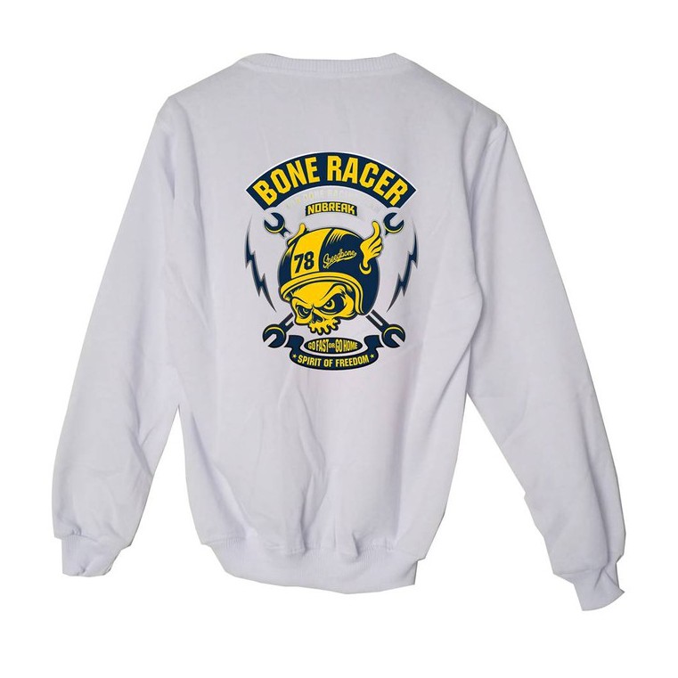 Sweater Pria Bone Racer Crewneck Sweater Fleece Size M - XXL