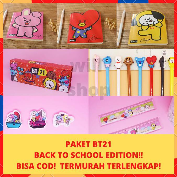 Jual PROMO HANYA TERBATAS BTS BT21 BACK TO SCHOOL EDITION PERLENGKAPAN ...