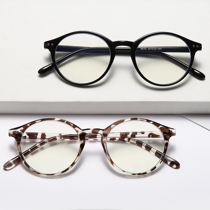 Kacamata Anti Radiasi Korean Leopard Wanita Bingkai Bulat Motif Print Leopard Fashion Glasses ANTOP