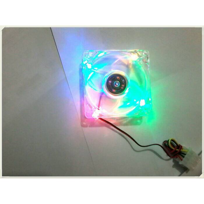 Fan Casing 8cm Transparan LED - Fan Case 8 cm Kipas Pendingin Komputer CPU