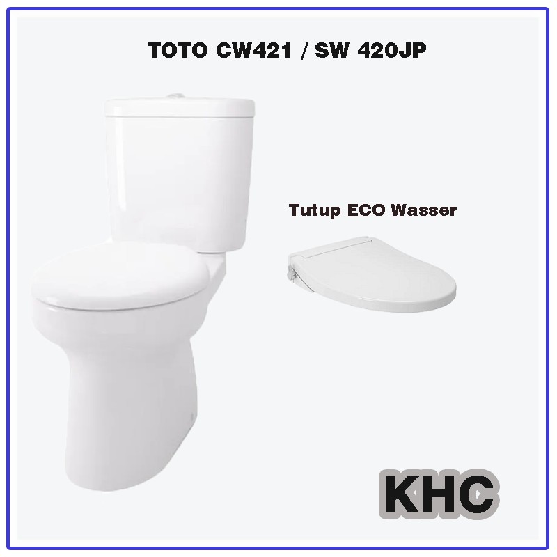 Closet duduk Toto CW 420 + Tutup Eco Washer TCW 07 S BEST SELLER