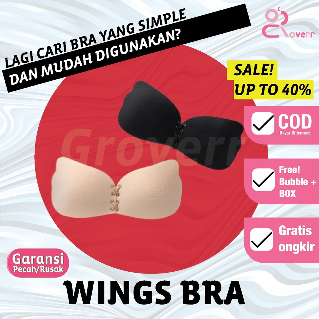 Wings Angel Strapless Push Up Sexy BRA BH Tempel Tali Seksi Bra Pesta