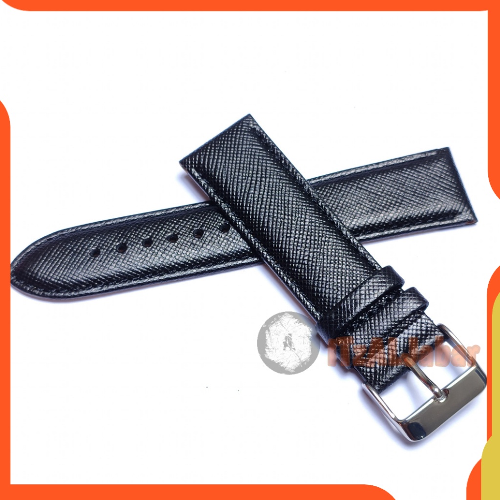 Tali jam tangan Kulit motif rajut 22mm Leather strap KAMRH