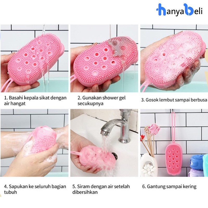 Spons Mandi Bath Sponge Sabun Batang Cair 2In1 Sikat Spons Badan