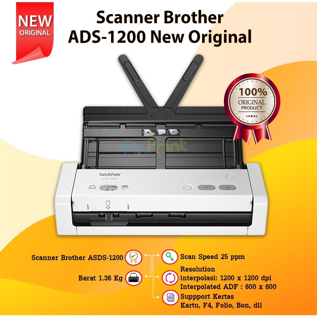 Scanner ADS-1200 New Original Mesin Portable Scan Dokumen ADS1200